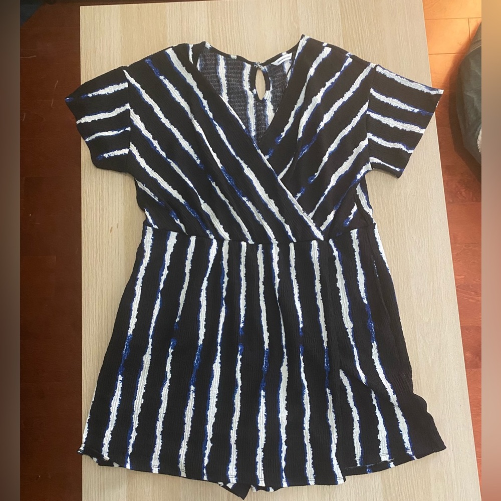 Penningtons Black and White Striped Romper